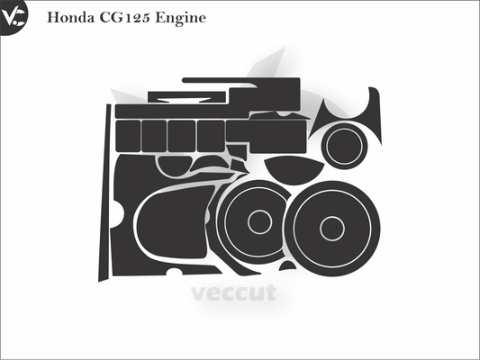 Honda CG125 Engine Wrap Cutting Template