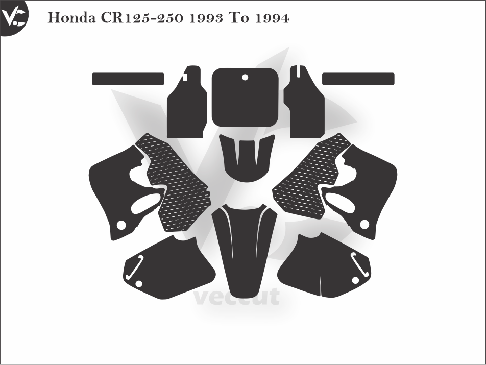 Honda CR125-250 1993 To 1994 Wrap Cutting Template