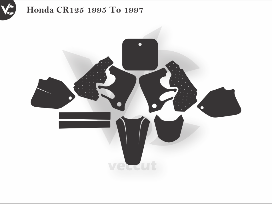 Honda CR125 1995 To 1997 Wrap Cutting Template