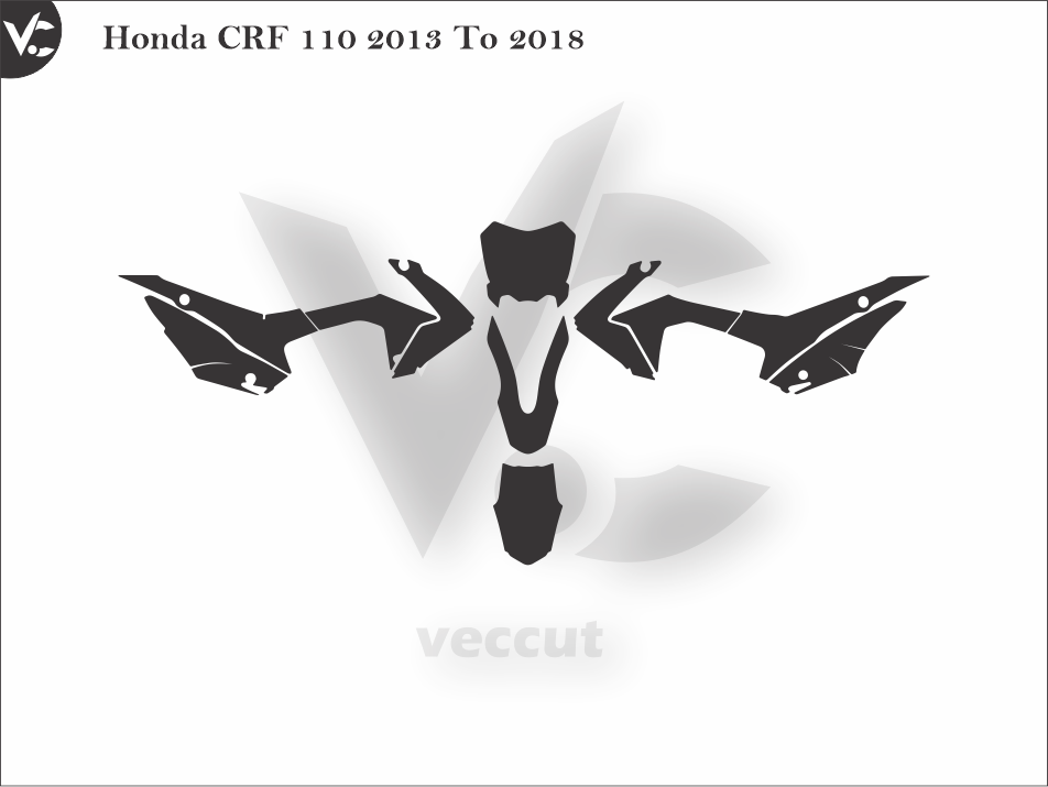 Honda CRF 110 2013 To 2018 Wrap Cutting Template